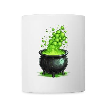 Hexenkessel mit grünem Zaubertrank - Tasse - Weiß - Vorne