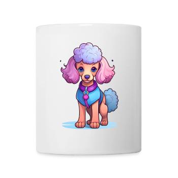 Poodle illustration in pink and purple - Mug - white - Front