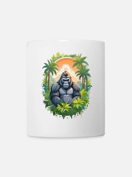 Gorille dans la jungle - Mug blanc - blanc