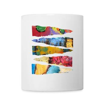 Conception abstraite de couche de peinture colorée - Mug blanc - blanc - Devant