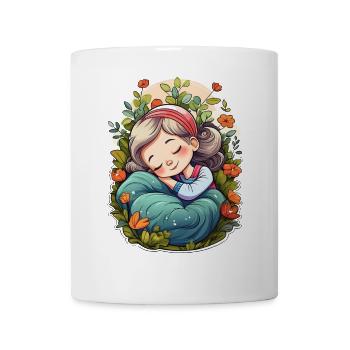Enfant endormi dans le jardin - Mug blanc - blanc - Devant