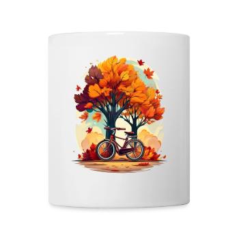 Fahrrad im Herbst - Tasse - Weiß - Vorne