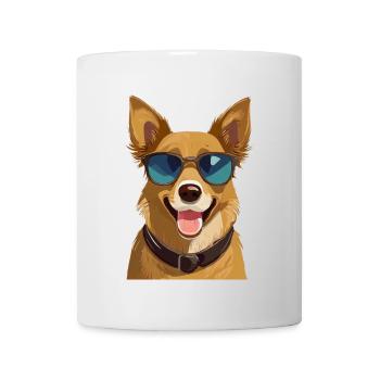 Dog with sunglasses - Mug - white - Front