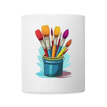 Paints and brushes for artists - Mug - white - Front