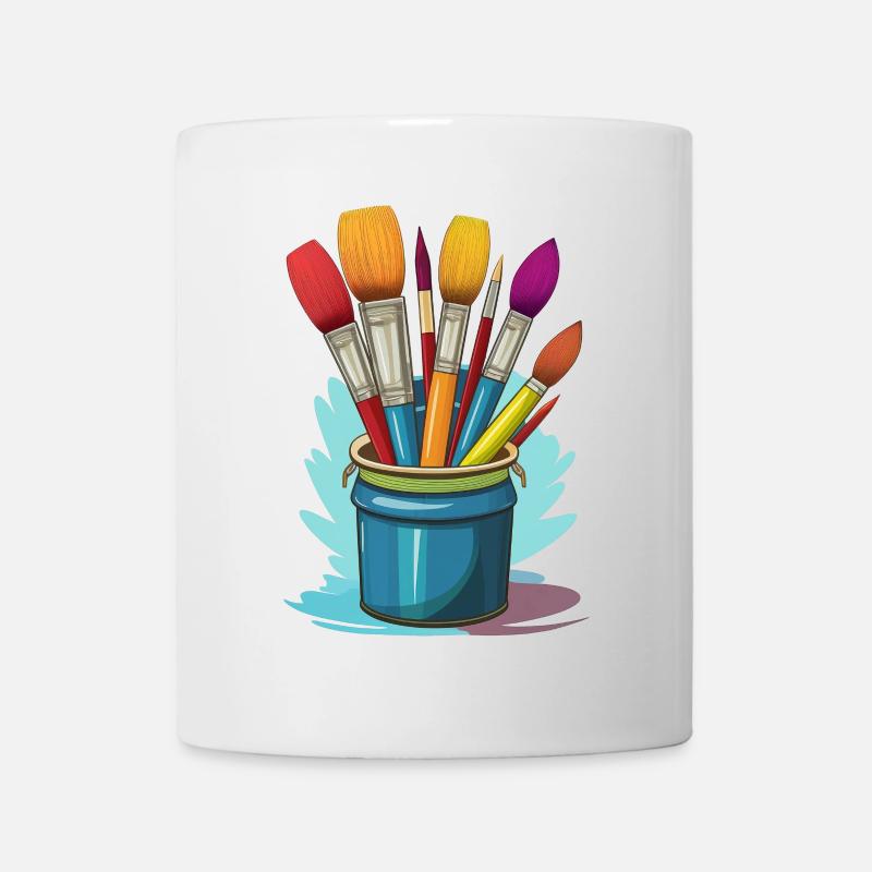 Paints and brushes for artists - Mug - white