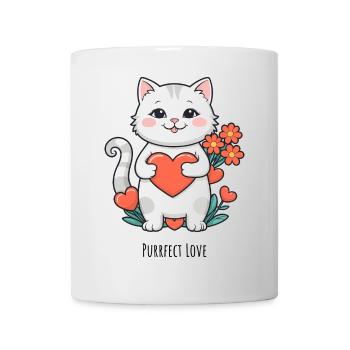Cœur d’amour de chat câlin - Mug blanc - blanc - Devant