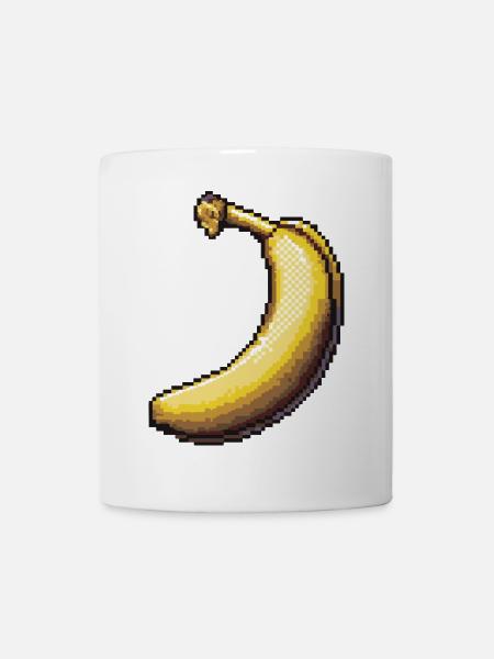 Banane Pixel Symbol - Tasse - Weiß