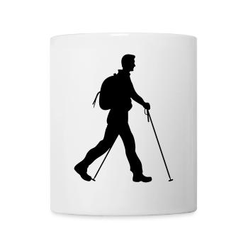 Nordic Walking Sport Silhouette - Mug - white - Front