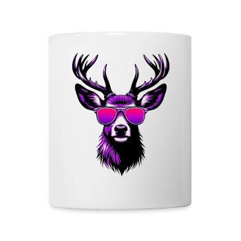 Hirsch mit Sonnenbrille - Tasse - Weiß - Vorne