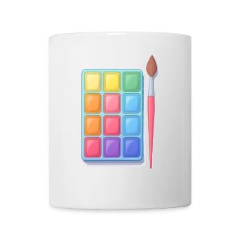 Watercolor box and brush - Mug - white - Front