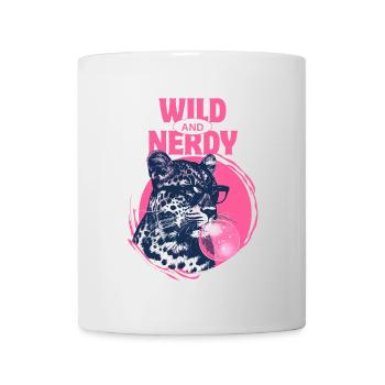 Leopard with sunglasses and pink bubblegum - Mug - white - Front