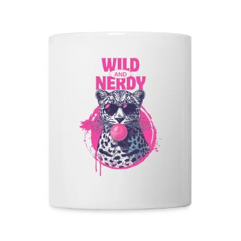 Leopard with sunglasses and pink bubblegum - Mug - white - Front