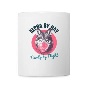 Wolf mit Kaugummi und Brille - Tasse - Weiß - Vorne