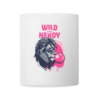 Löwe mit Kaugummi und Brille - Tasse - Weiß - Vorne
