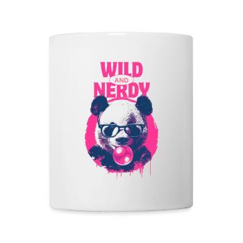 Panda mit Brille und pinkem Kaugummi - Tasse - Weiß - Vorne