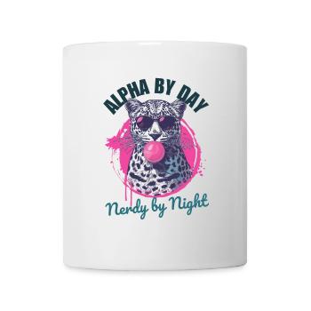 Leopard with sunglasses and pink bubblegum - Mug - white - Front