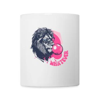 Löwe mit Kaugummi und Brille - Tasse - Weiß - Vorne