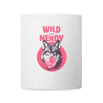 Wolf mit Kaugummi und Brille - Tasse - Weiß - Vorne