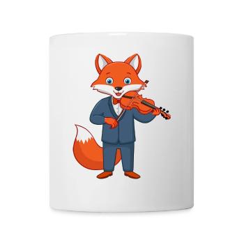 Un renard jouant du violon - Mug blanc - blanc - Devant