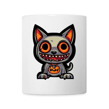 Hund Halloween Zombie Kawaii - Tasse - Weiß - Vorne