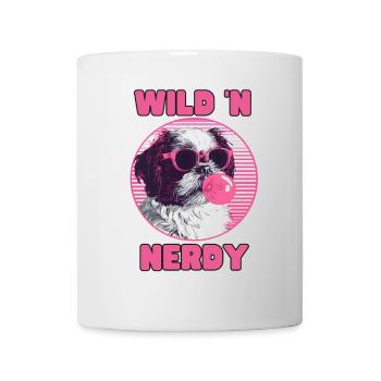 Shi Tzu with sunglasses and pink bubblegum - Mug - white - Front