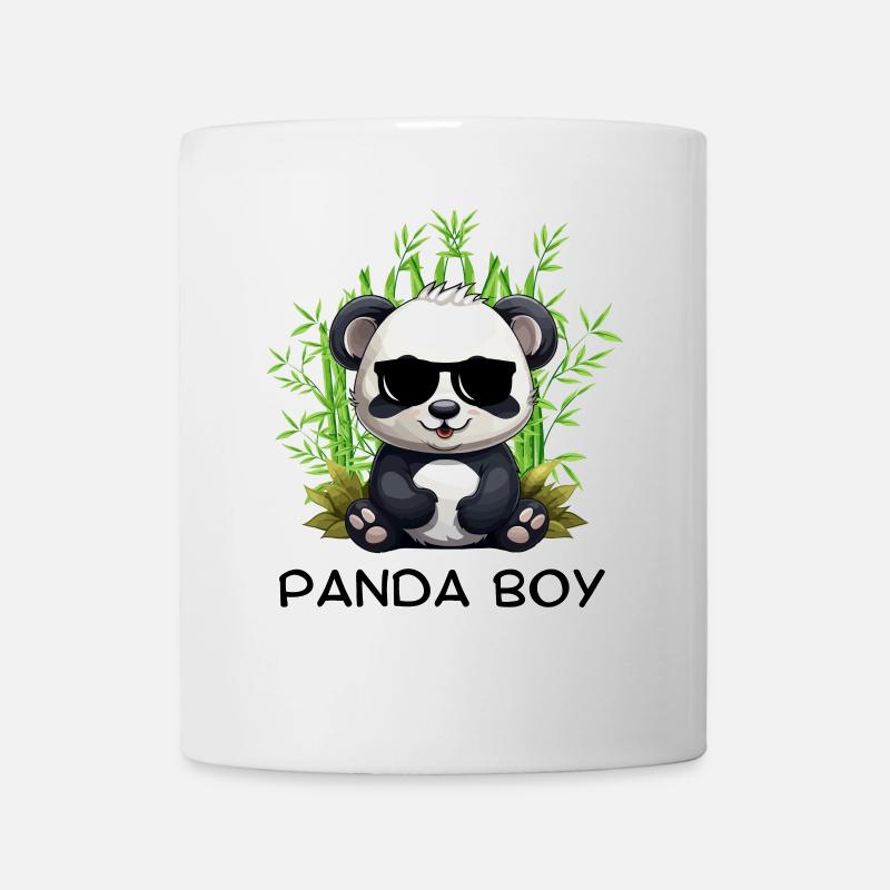 Panda Boy: Panda Design with Glasses - Mug - white
