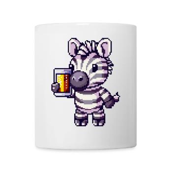Zebra Bier Pixel - Tasse - Weiß - Vorne