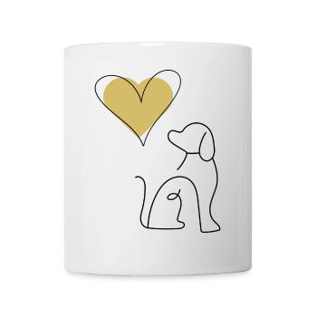 Goldenes Linienherz Handzeichnung - Tasse - Weiß - Vorne