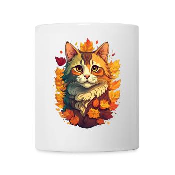 Cat in autumn - Mug - white - Front