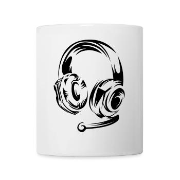 Casque de jeu Icône de joueur Illustration du logo - Mug blanc - blanc - Devant