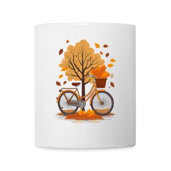 Ein Fahrrad im Herbst - Tasse - Weiß - Vorne