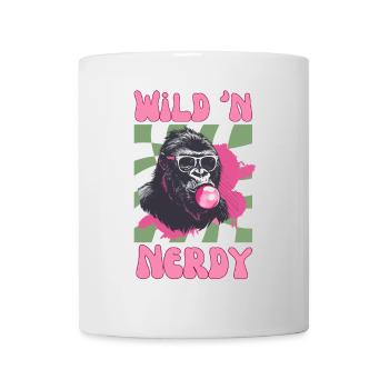 Gorilla with Sunglasses and Chewing Gum Pink - Mug - white - Front