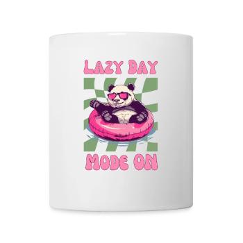 Panda mit Sonnenbrille im pinken Schwimmreifen - Tasse - Weiß - Vorne