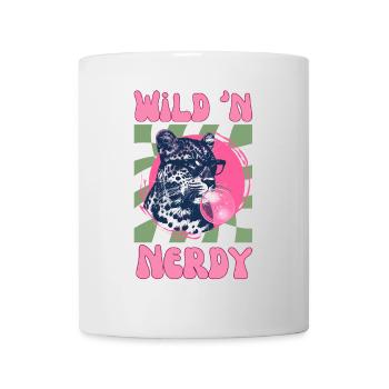 Leopard with sunglasses and pink bubblegum - Mug - white - Front