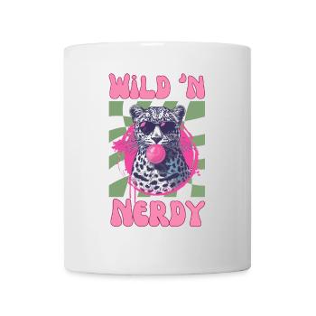 Leopard with sunglasses and pink bubblegum - Mug - white - Front