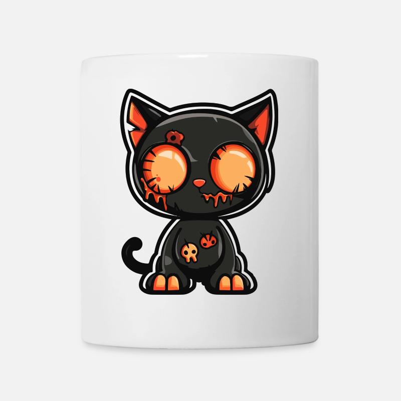 Chat Halloween Bande dessinée drôle - Mug blanc - blanc