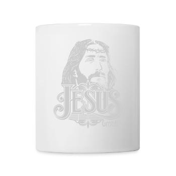 Jesus Kopf hellgrau - Tasse - Weiß - Vorne