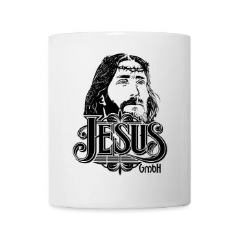 Jésus Tête avec Écriture 2 - Mug blanc - blanc - Devant