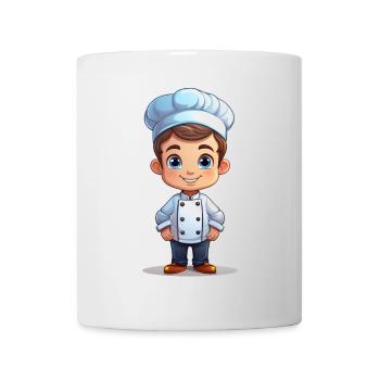 Cuisinier ou boulanger dans le style d’un dessin animé - Mug blanc - blanc - Devant