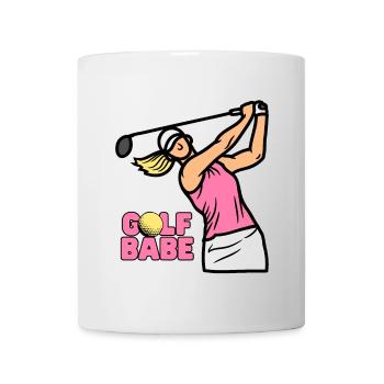 Süßes Golf Babe T-Shirt für Frauen, Golfkleidung - Tasse - Weiß - Vorne