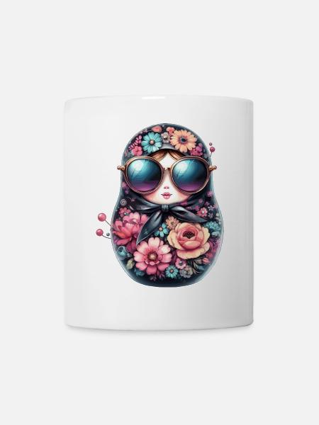 Matrjoschka Sonnenbrille Geschenk - Tasse - Weiß