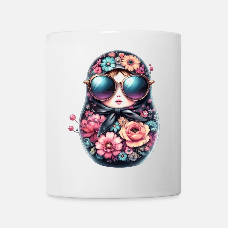 Matrjoschka Sonnenbrille Geschenk - Tasse - Weiß