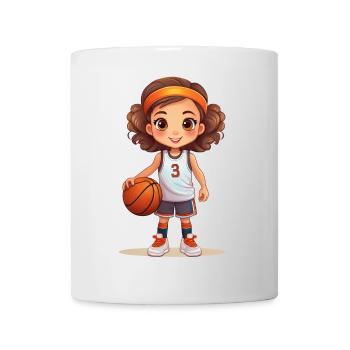 Joueur de basket-ball avec un ballon de basket à la main - Mug blanc - blanc - Devant