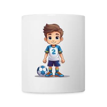 Niedlicher Fußballer mit seinem Fußball - Tasse - Weiß - Vorne