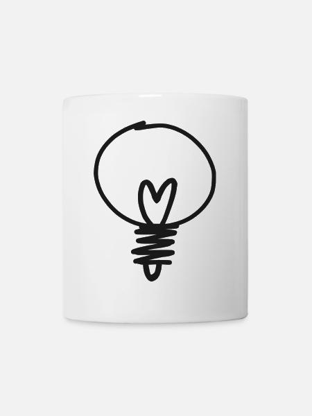 Handgezeichnete Glühbirnen-Skizze - Tasse - Weiß