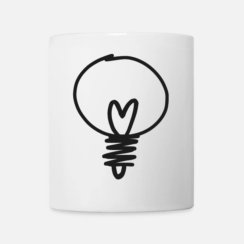 Handgezeichnete Glühbirnen-Skizze - Tasse - Weiß