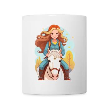 Fille monte à cheval - Mug blanc - blanc - Devant