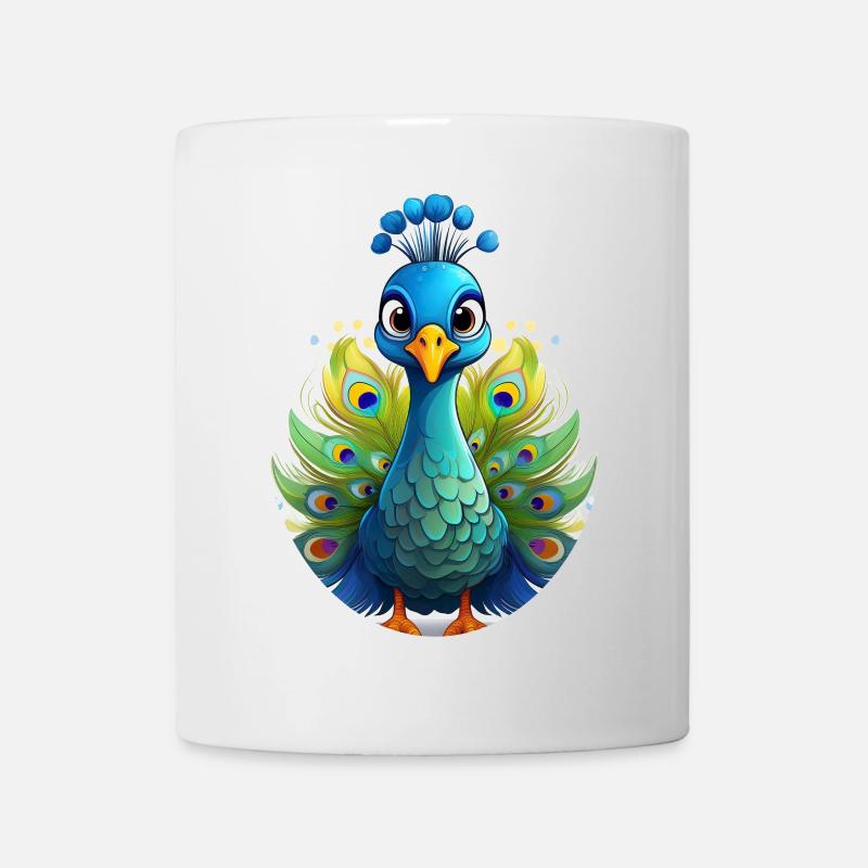 Pfau - Tasse - Weiß