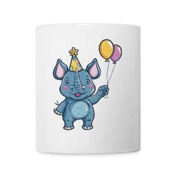 Bande dessinée d’anniversaire de rhinocéros - Mug blanc - blanc - Devant