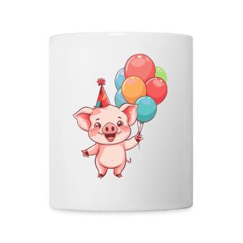 Cochon Anniversaire Bande Dessinée - Mug blanc - blanc - Devant